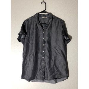 Soft Surroundings small black Chambray blouse